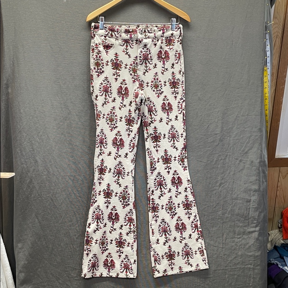 Anthropologie‎ Pilcro and the Letterpress Floral Patterned Flare velvet Jeans